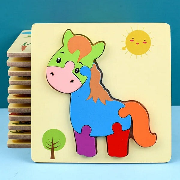 Wooden 6X6 Puzzle Horse - EKT3035