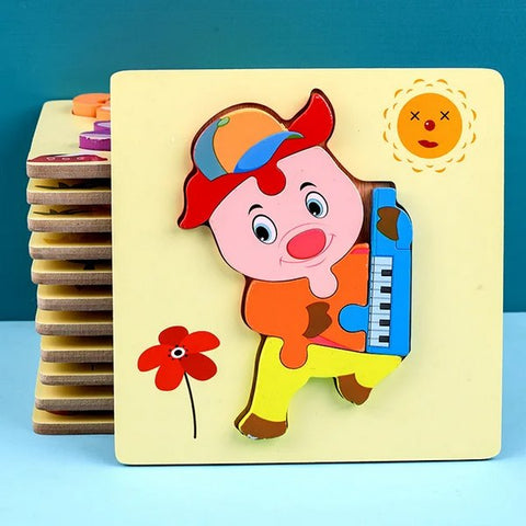 Wooden 6X6 Puzzle Pig - EKT3038