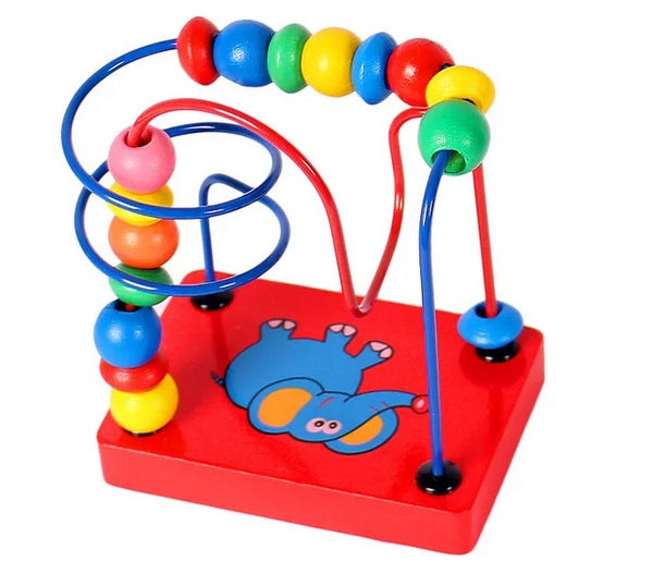 Wooden Colorful Animal Picture Bead Game 1Pc Random Will Be Shipped - EKT3068
