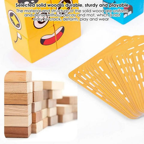 Wooden Face Change Rubiks Cube With Cardboard Box - EKT3072