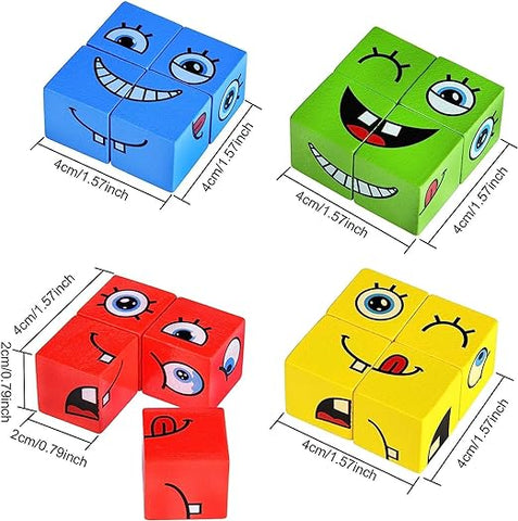 Wooden Face Change Rubiks Cube - EKT3072