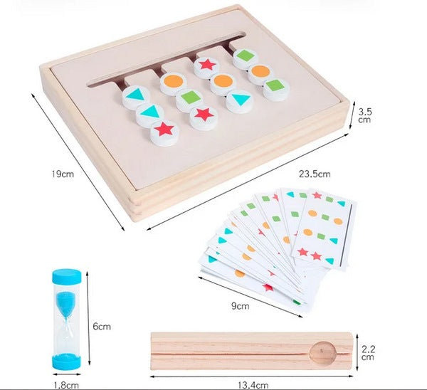 Wooden 4-Color Shape Sorting Logic Game