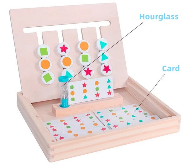 Wooden 4-Color Shape Sorting Logic Game