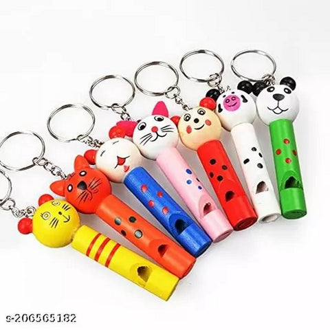 Whistle Wooden Keychain - Playful Toy for Kids