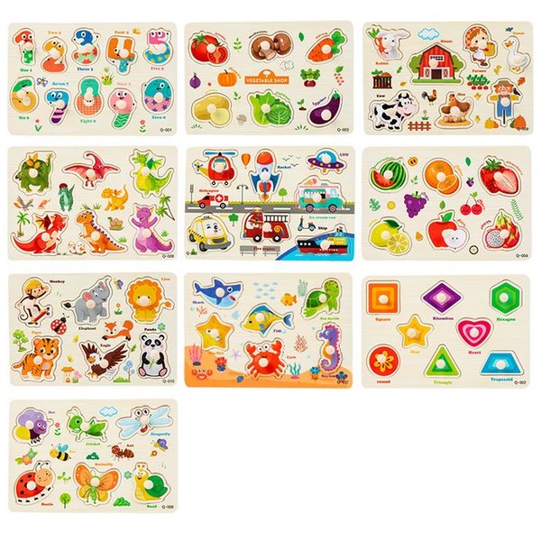 Wooden Peg Board Puzzle 1pc Random Design Will Be Shipped - EKT3083