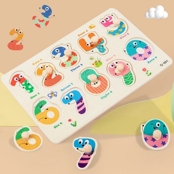 Wooden Peg Board Puzzle 1pc Random Design Will Be Shipped - EKT3083