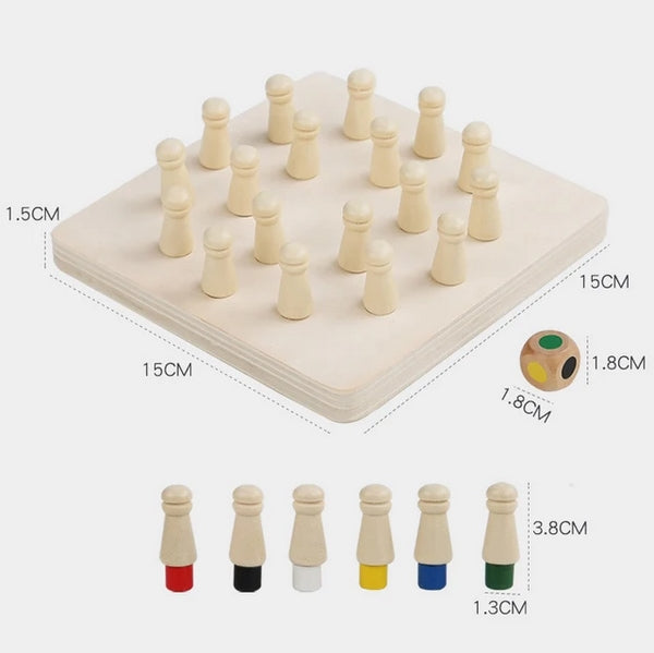 Wooden Memory Chess Square Shape - EKT3087