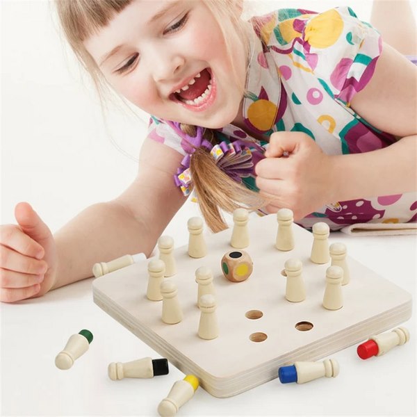 Wooden Memory Chess Square Shape - EKT3087