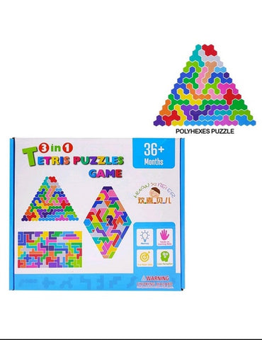 Wooden 3 In 1 Puzzle Game - EKT3096