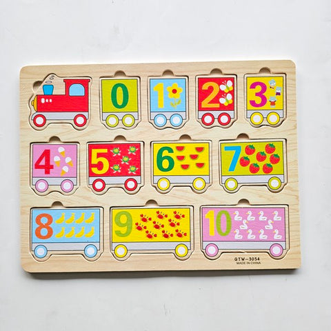 Wooden Number Count Puzzle - 1-10 - EKT3107