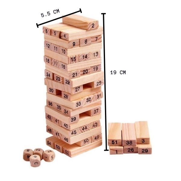 Wooden Jenga Small Plain - EKT3126