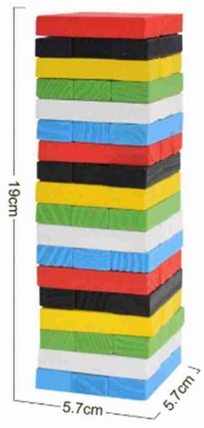 Wooden Tumbling Tower Small Color (19cm) | Develops Concentration & Teamwork