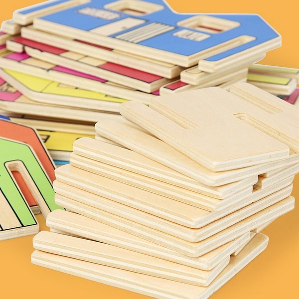 Wooden Colorful  Construction Game - EKT3132