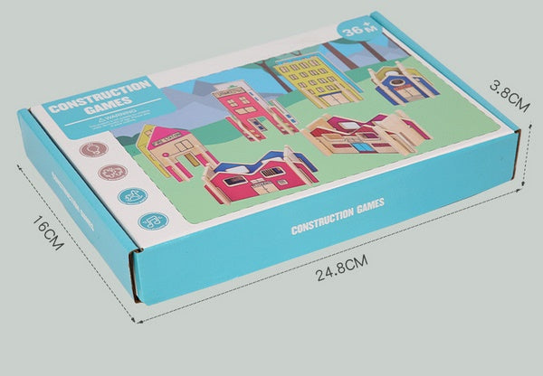 Wooden Colorful  Construction Game - EKT3132
