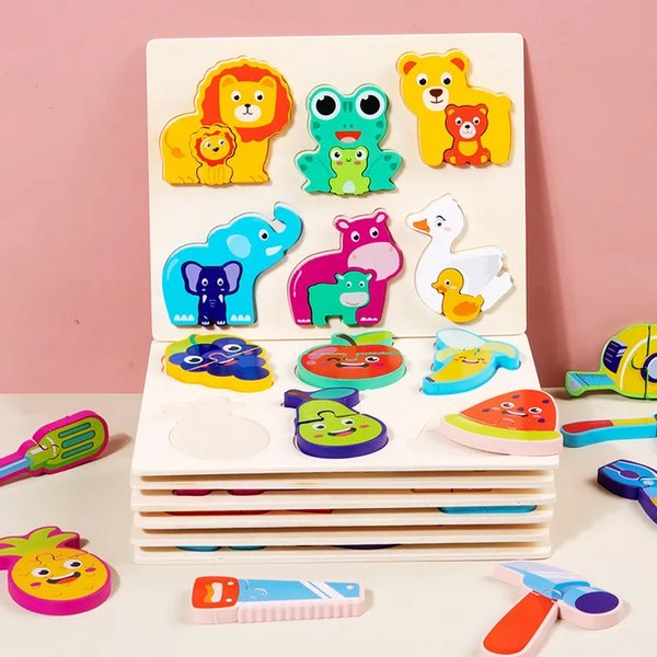 Wooden Two Pc Jigsaw Puzzle 1pc Random Design will be shipped - EKT3135