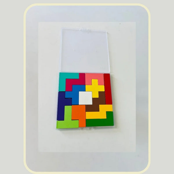 13 Pcs Wooden Tetris Puzzle With Storage Box - EKT3143