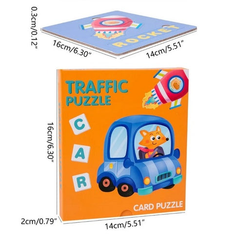 Extrokids 6 In 1 Card Puzzle Traffic  - EKT3159