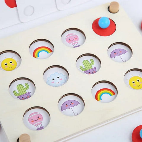 Wooden Memory Game With Knob - EKT3162