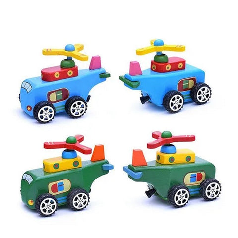 Wooden Mini Helicopter 1 Pc Random Color Will Be Shipped - EKT3177