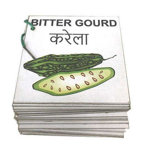 Extrokids Wooden Vegetables Flash Card- Set of 24 Cards - EKW0001B