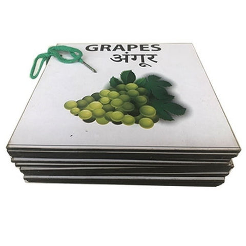 Extrokids Wooden Fruits Flash Card- Set of 24 Cards - EKW0001C