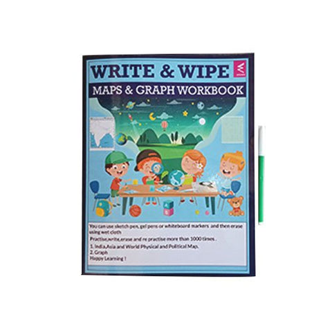 Extrokids Wissen Write Erase and Maps Graph book - EKW0012