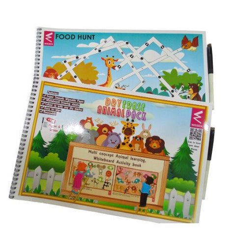 Extrokids  Write erase Activity Book on Animals - EKW0022