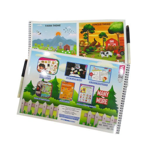 Extrokids  Write erase Activity Book on Animals - EKW0022