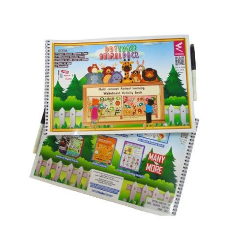 Extrokids  Write erase Activity Book on Animals - EKW0022
