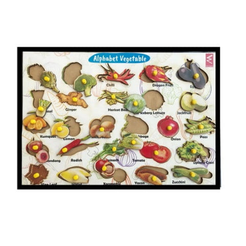 Extrokids Wooden Vegetables from A-Z Educational Knob Tray - EKW0035