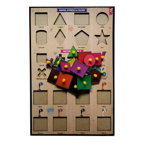 Extrokids Wooden Shape Symbol and Colours Wooden Educational Puzzle-12*18 inch-12*18 inch - EKW0046