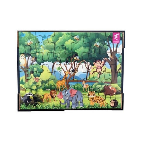 Extrokids Wooden Jigsaw puzzle -12*9 inch-Jungle Theme - EKW0061C