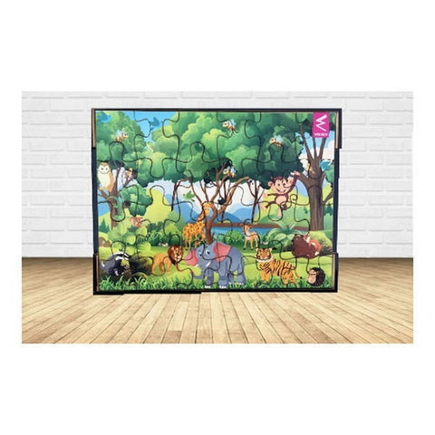 Extrokids Wooden Jigsaw puzzle -12*9 inch-Jungle Theme - EKW0061C