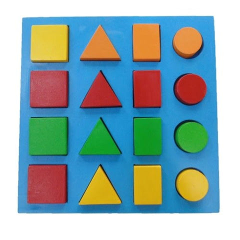 Extrokids Wooden Four Line Colour and Shape Sorter - EKW0065