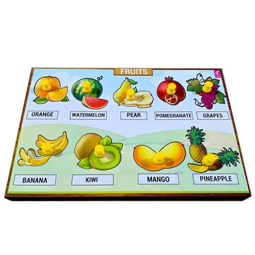 Wooden Fruit Learning Educational Knob Tray - EKW0088
