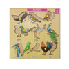Wooden Birds Learning Educational Knob tray 12*12 INCH - EKW0092