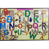 Wooden Capital Alphabet  learning Educational Knob Tray-12*18 inch - EKW0094