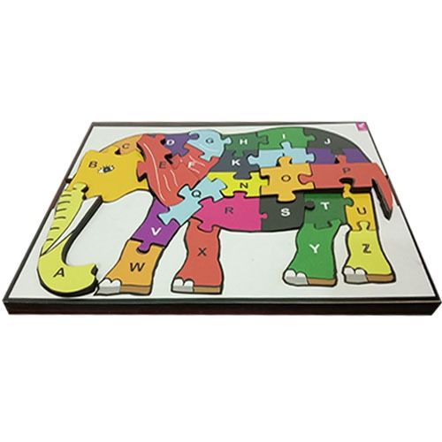 ALPHABET JIGSAW PUZZLE ELEPHANT SHAPE -12*9 INCH - EKW0100
