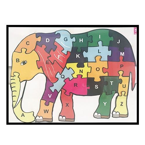 ALPHABET JIGSAW PUZZLE ELEPHANT SHAPE -12*9 INCH - EKW0100