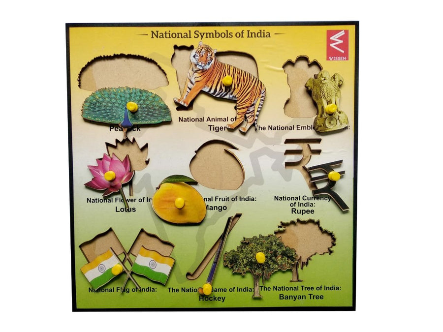 National Symbol Learning Wooden Educational Puzzle-12*12 inch - EKW0104