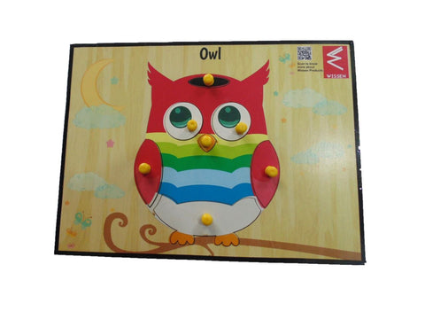 Owl Shape Learning Wooden Puzzle-12*9 inch - EKW0123