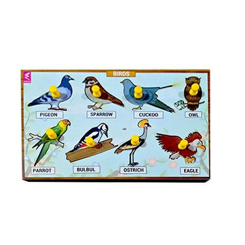 Wooden Birds Learning Knob Educational tray -Economy - EKW0128