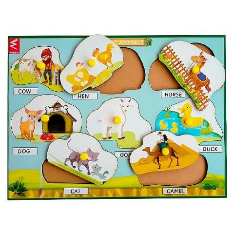 Domestic Animals Learning Peg Board Puzzle 12*9 inch - EKW0137