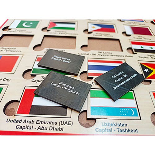 Asia Countries, Capital and Flag Learning Educational Puzzle-12*18 inch - EKW0147
