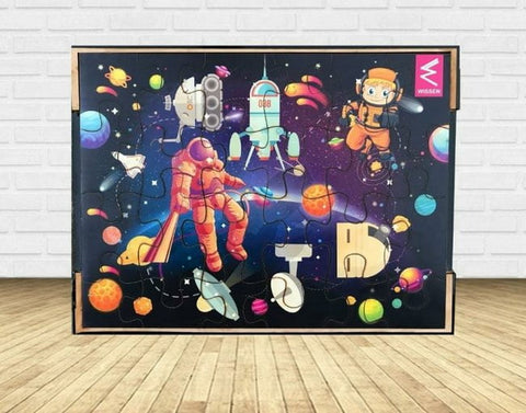 Extrokids wooden space puzzle board game - EKW0192