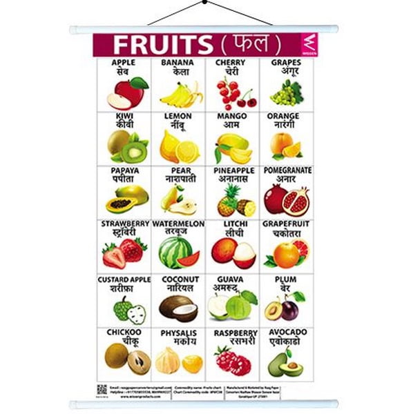 Wall Charts big 58x90 cm Fruits - EKW0233