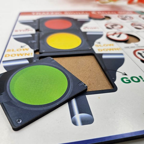 Traffic signal and road sign- jigsaw puzzle board  - EKW0244