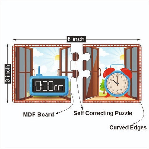 Time matching puzzle set of 12 time matching shapes combinations - EKW0246