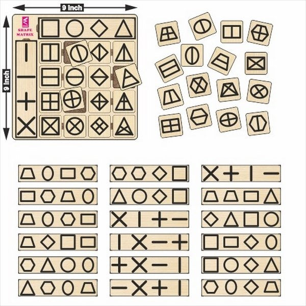 Shapes matrix activity game with pattern card - EKW0249 – Extrokids