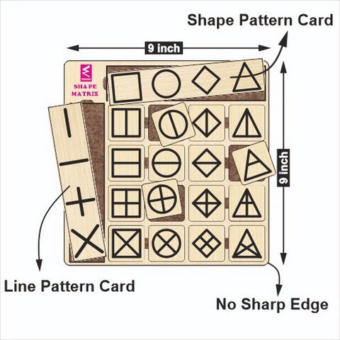 Shapes matrix activity game with pattern card - EKW0249